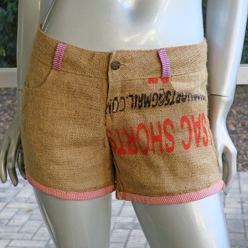 Jute Wear By Edwin Hays Shorts Coffee Sack Burlap